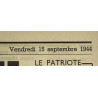 Newspaper, Belgian, La Libre Belgique, September 15, 1944
