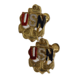 Boucles d'oreilles, Sweetheart, US Navy, Sterling