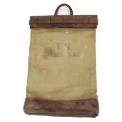Bag, Mail, Canvas and Leather, US Army, J.Q.M.D. 1943