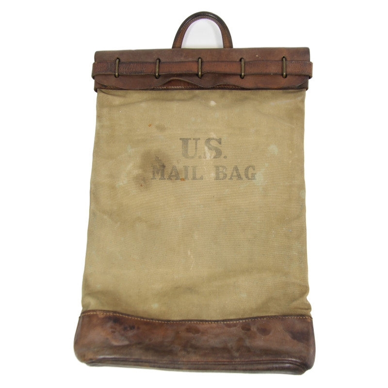 Bag, Mail, Canvas and Leather, US Army, J.Q.M.D. 1943