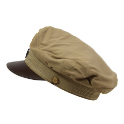 Cap, Service, Tropical Worsted, Khaki, Officer's, US Army, AMERICAN ACE, Captain