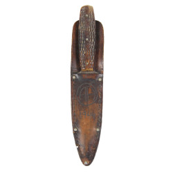 Knife, Fighting, Private Purchase, with Leather Scabbard, Theater-Made, 82nd Airborne Division