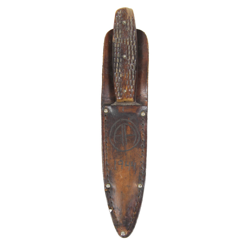 Knife, Fighting, Private Purchase, with Leather Scabbard, Theater-Made, 82nd Airborne Division