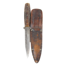 Couteau de combat, avec fourreau en cuir, 82nd Airborne Division