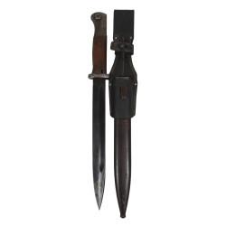 Bayonet, Mauser 98k, Complete with Matching Scabbard and Leather Frog