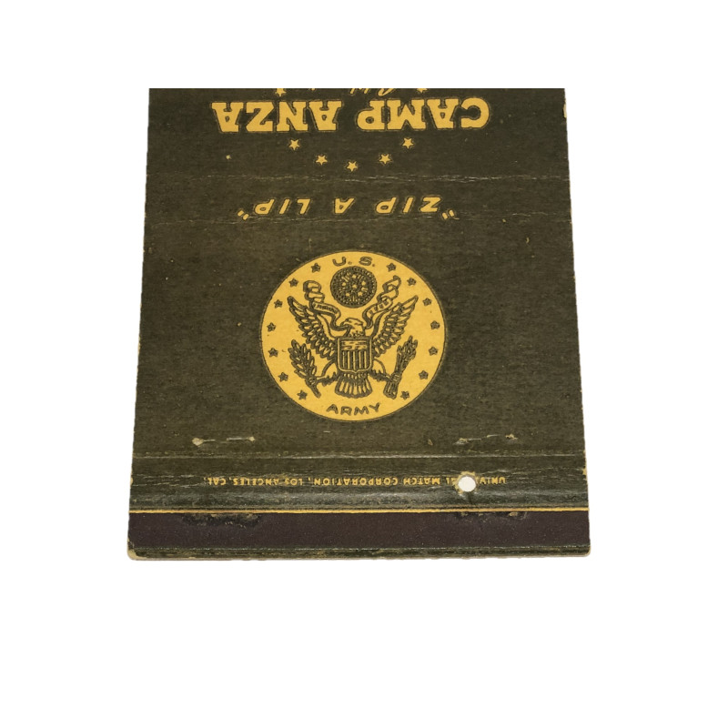 Matchbook, US Army, Camp Anza, California