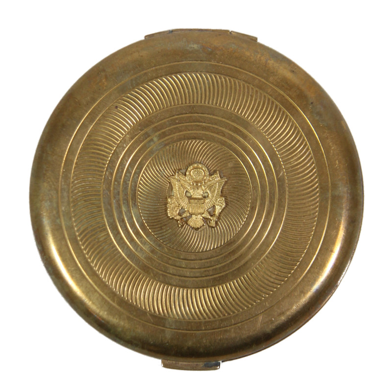 Compact, Powder, Brass, US Army, COTY, Complete Compact, Powder, Brass, US Army, COTY, Complete