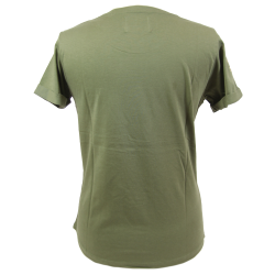 T-shirt kaki, femme, coquelicots sequins