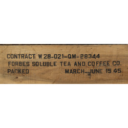 Caisse en bois, FORBES SOLUBLE TEA AND COFFEE CO.