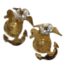 Boucles d'oreilles en argent, USMC, dorées