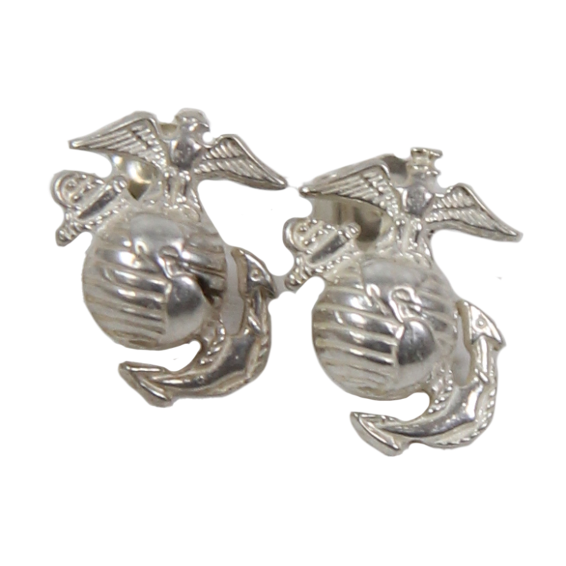 Earrings, USMC, Sweetheart, Sterling Earrings, USMC, Sweetheart, Sterling