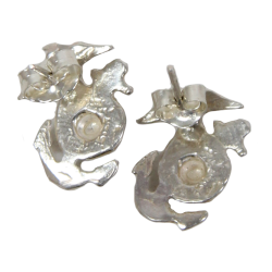 Earrings, USMC, Sweetheart, Sterling