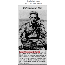 Grouping, Cpl. Theodore Wilk, Field Artillery, 88th Infantry Division, Italie