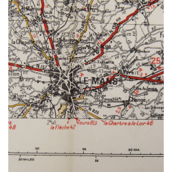 Map, Le Mans, 1942, 2e DB