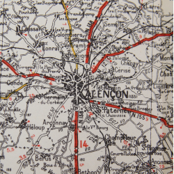 Map, Le Mans, 1942, 2e DB
