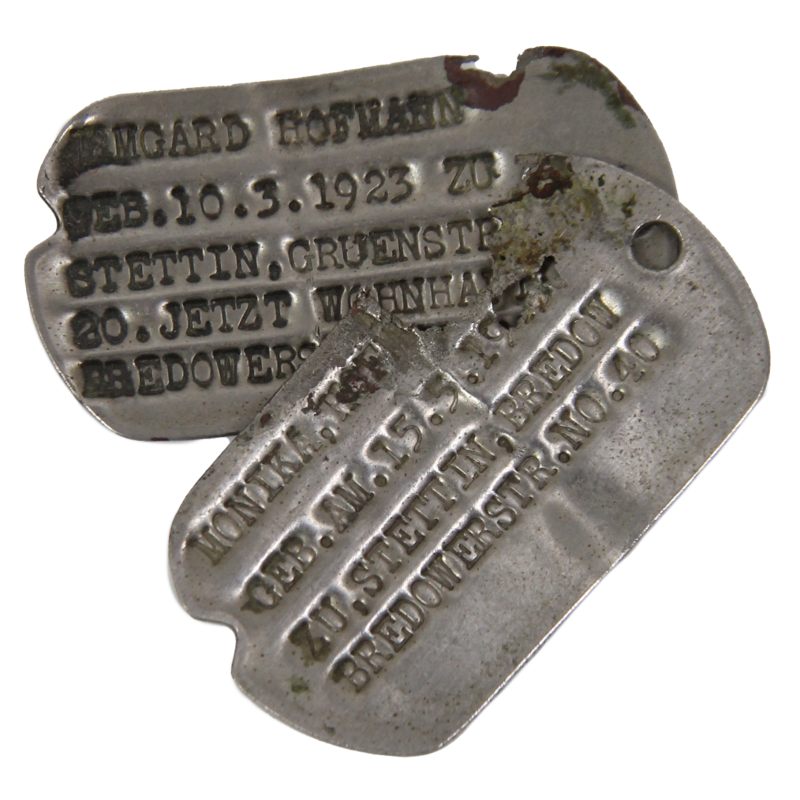 Plaques d'identité, Dog Tags, Prisonniers allemands