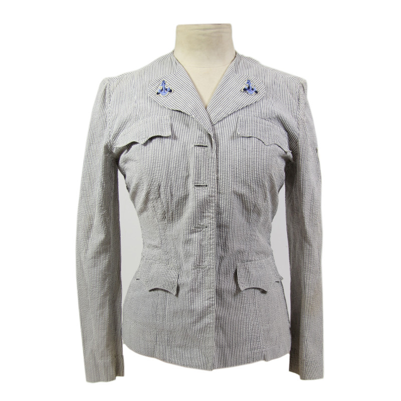 Jacket, Seersucker, US Navy, WAVES, Y2c Grace Walsh Jacket, Seersucker, US Navy, WAVES, Y2c Grace Walsh