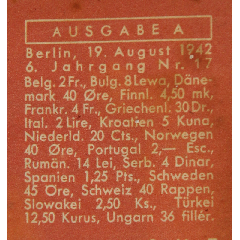 Magazine, DIE WEHRMACHT, August 19, 1942