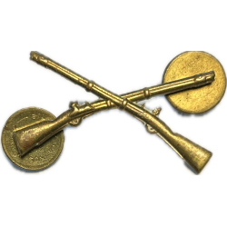 Insignia, Collar, Officer, US Infantry, Clutch Back