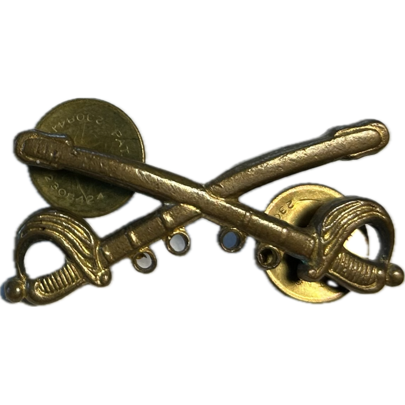 Insignia, Collar, Officer, US Cavalry, Clutch Back Insignia, Collar, Officer, US Cavalry, Clutch Back