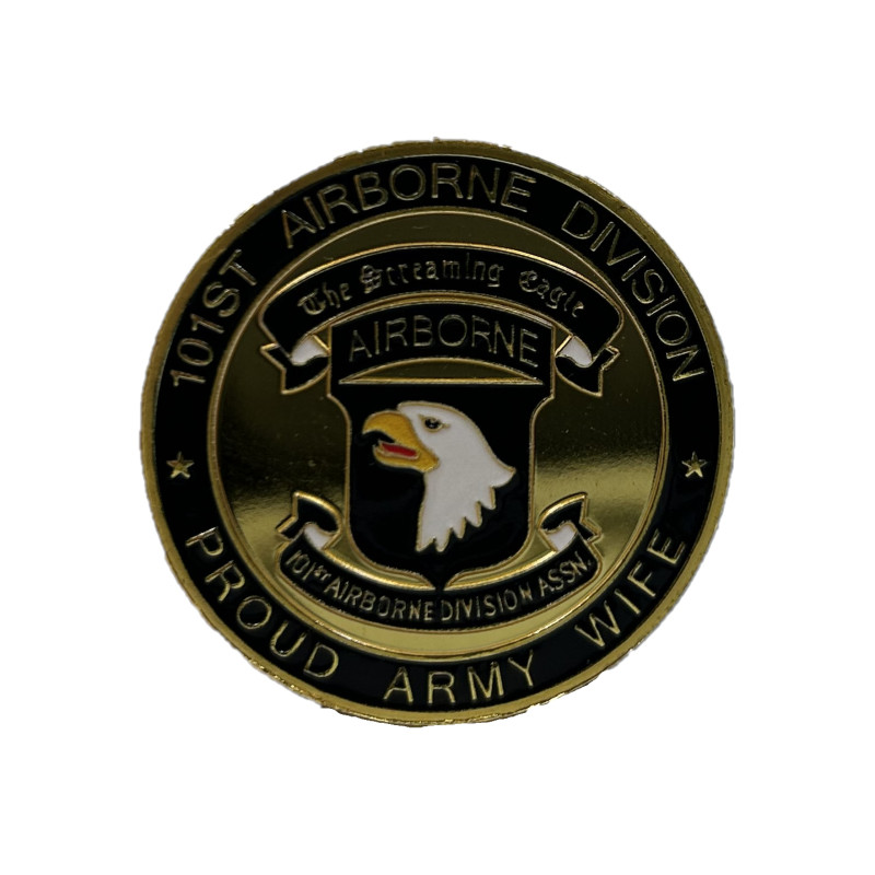 Magnet rond  101st Airborne Division, métal, blason