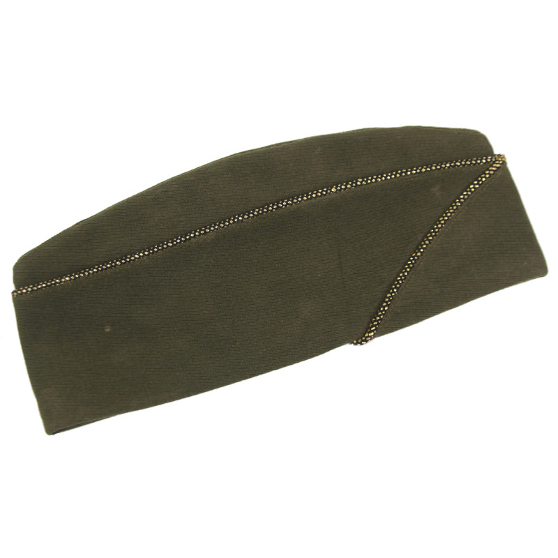 Cap, Garrison, Wool Elastique, OD, Dark, Officer's, Size 6 7/8, Partial ASN