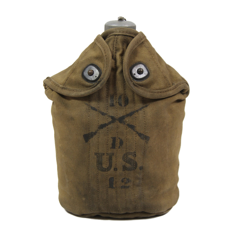 Canteen, US Army, Complete, Co. D, 10th Inf. Rgt., AEF, 1917-1918 Canteen, US Army, Complete, Co. D, 10th Inf. Rgt., AEF, 1917-1918