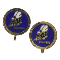 Earrings, Sweetheart, Seabees, Sterling