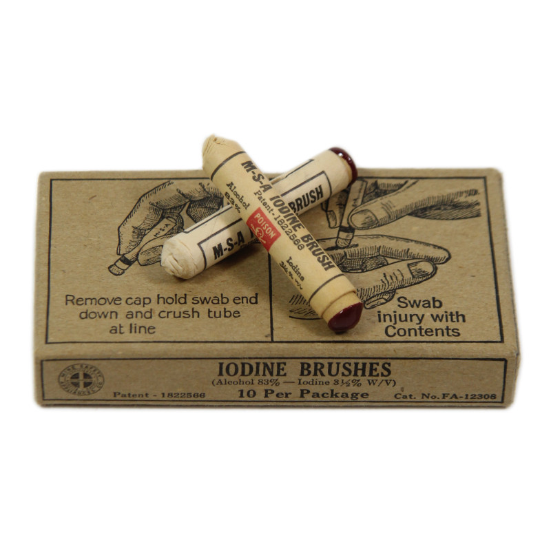 Swabs, Iodine, Box, Mine Safety Appliances Co., Full