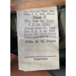 Cap, Garrison, Wool Elastique, OD, Dark, Officer's, Size 7