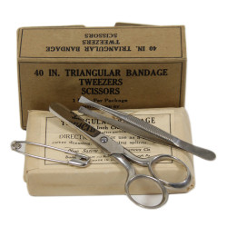 Set, Triangular bandage, Scissors, Tweezers, US Army