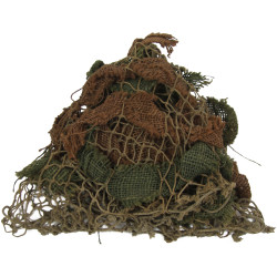 Filet de casque M1, maille moyenne, kaki clair, avec toiles de jute