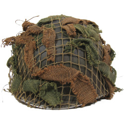 Filet de casque M1, maille moyenne, kaki clair, avec toiles de jute