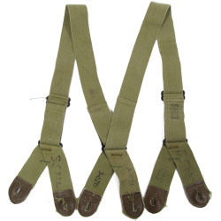 Bretelles de pantalon de parachutiste M-1942, OD 3, matricules partiels