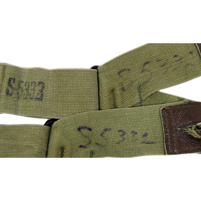 Suspenders, Jump Trousers, M-1942, OD 3, with partial ASN