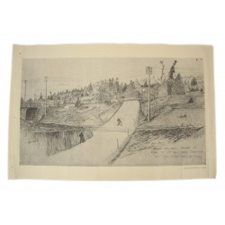 Croquis, 663rd Engineer Co., Pont Bailey, Carentan - Saint-Lô, 1944