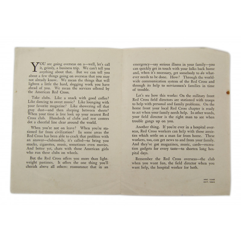 Dépliant, American Red Cross, 1943