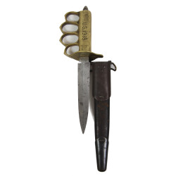 Knife, Trench, M-1918, Au Lion + Theater-made Leather and Metal Sheath