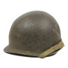 Casque M1, pattes fixes, 2nd Lieutenant, impacté