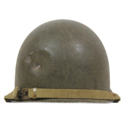 Casque M1, pattes fixes, 2nd Lieutenant, impacté