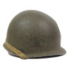 Casque M1, pattes fixes, 2nd Lieutenant, impacté