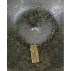 Casque M1, pattes fixes, 2nd Lieutenant, impacté