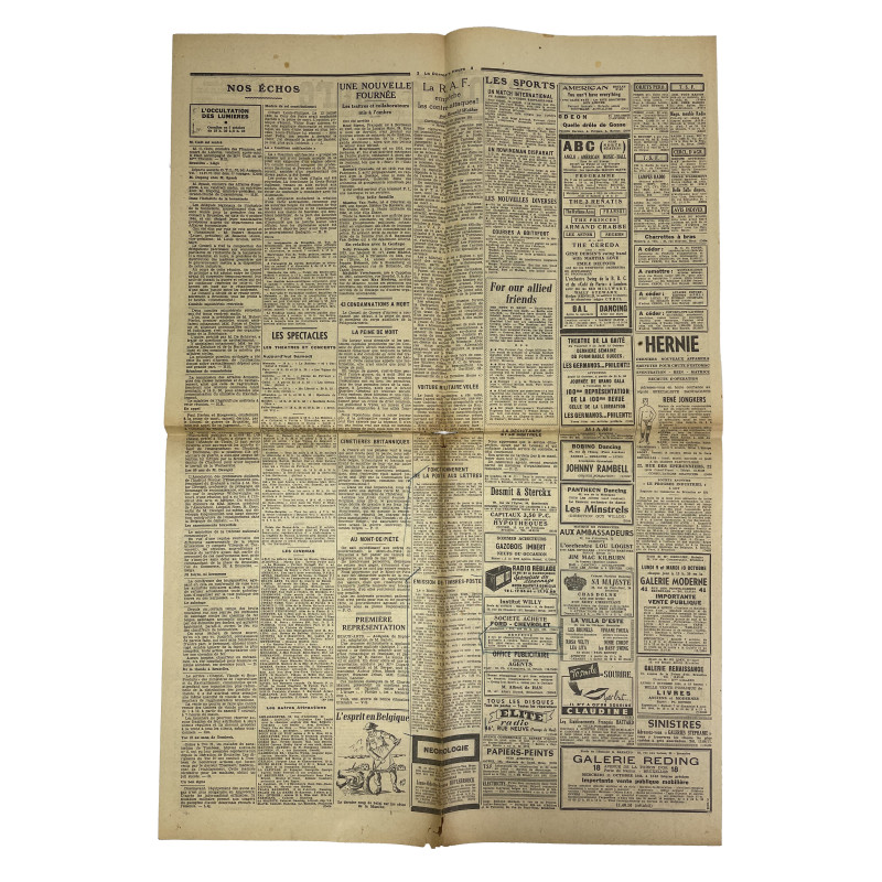 Journal belge, La Dernière Heure, 7 octobre 1944