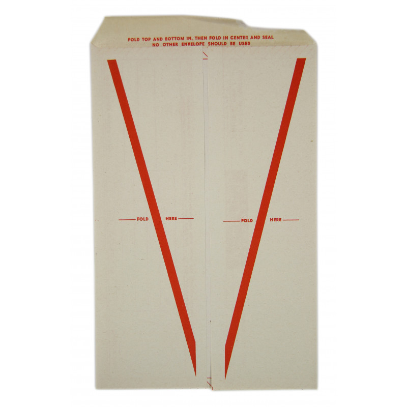 Enveloppe, 12 courriers V-Mail, vierges