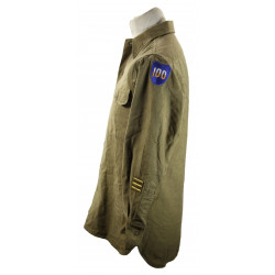 Chemise moutarde, US Army, 100th Infantry Division, 14 1/2 x 32