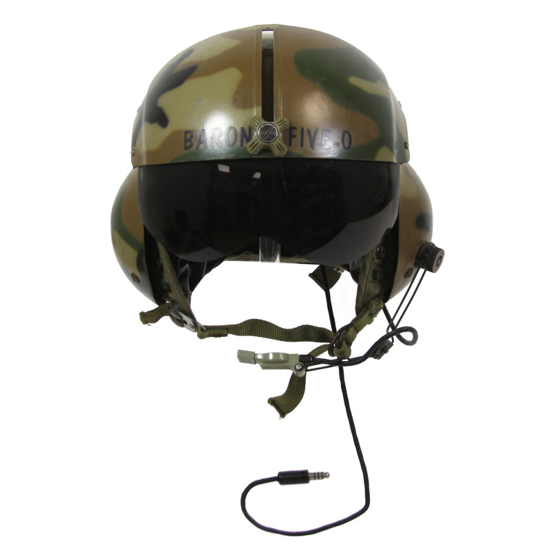 Casque de vol APH-5, pilote d'hélicoptère, 1971, US Army, Viêt-Nam, camouflé