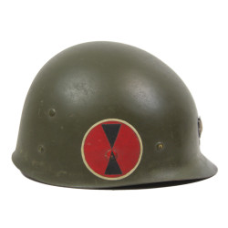 Helmet, M1, Fixed Loops, Colonel, IMP Inc. Liner, 7th Infantry Division