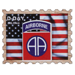 Magnet 3D, en bois, 82e Airborne Division