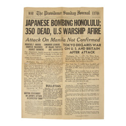 Newspaper, The Providence Sunday Journal, December 7, 1941, 'Japanese Bombing Honolulu'