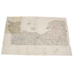 Map, British, CHERBOURG-ROUEN, Normandy, 1941, Annoted, Utah, Omaha Beach